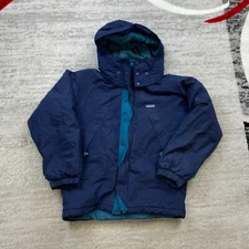 VTG Patagonia Guide Parka Jacket Boys 14 Blue Purple Zip Outdoors Hike Youth 90s