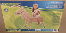Holzpferd Gartenpferd  Voltigierpferd Holzpony mit Halter + Zügel Höhe 117cm