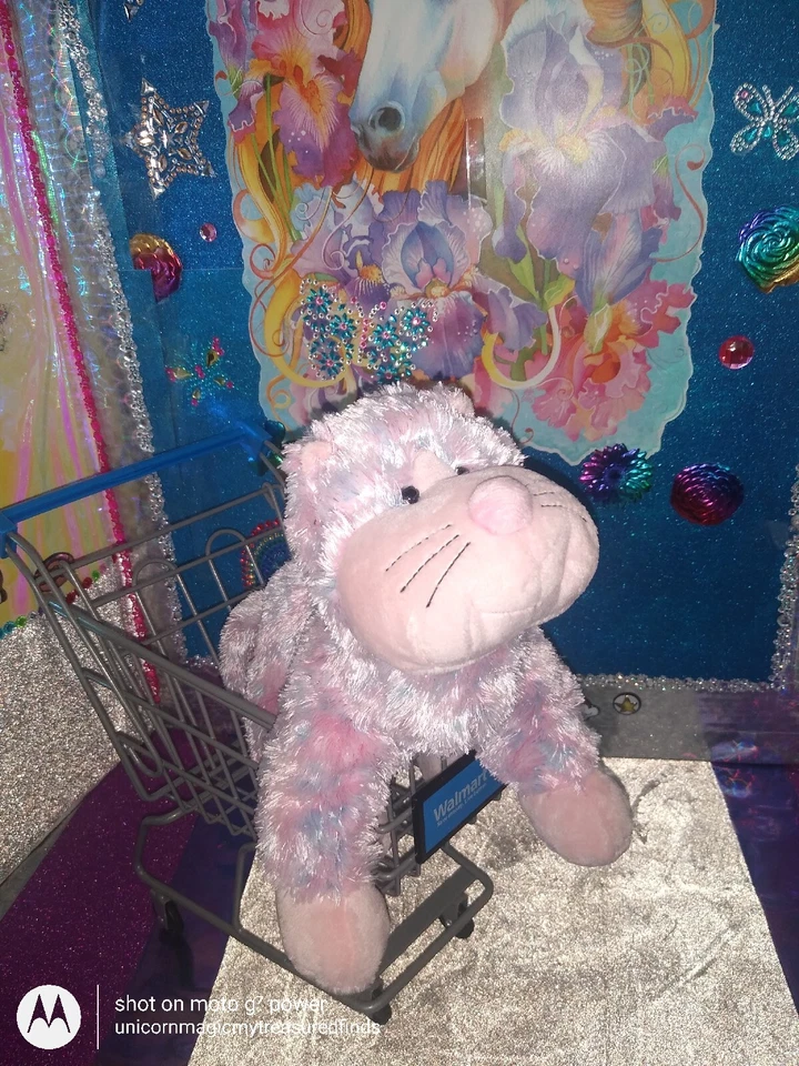 🦄Ganz / Webkinz Scruffy "Bubblegum Cheeky Cat" Pastel Colors HM442 10" Plush! - Image 3 of 4