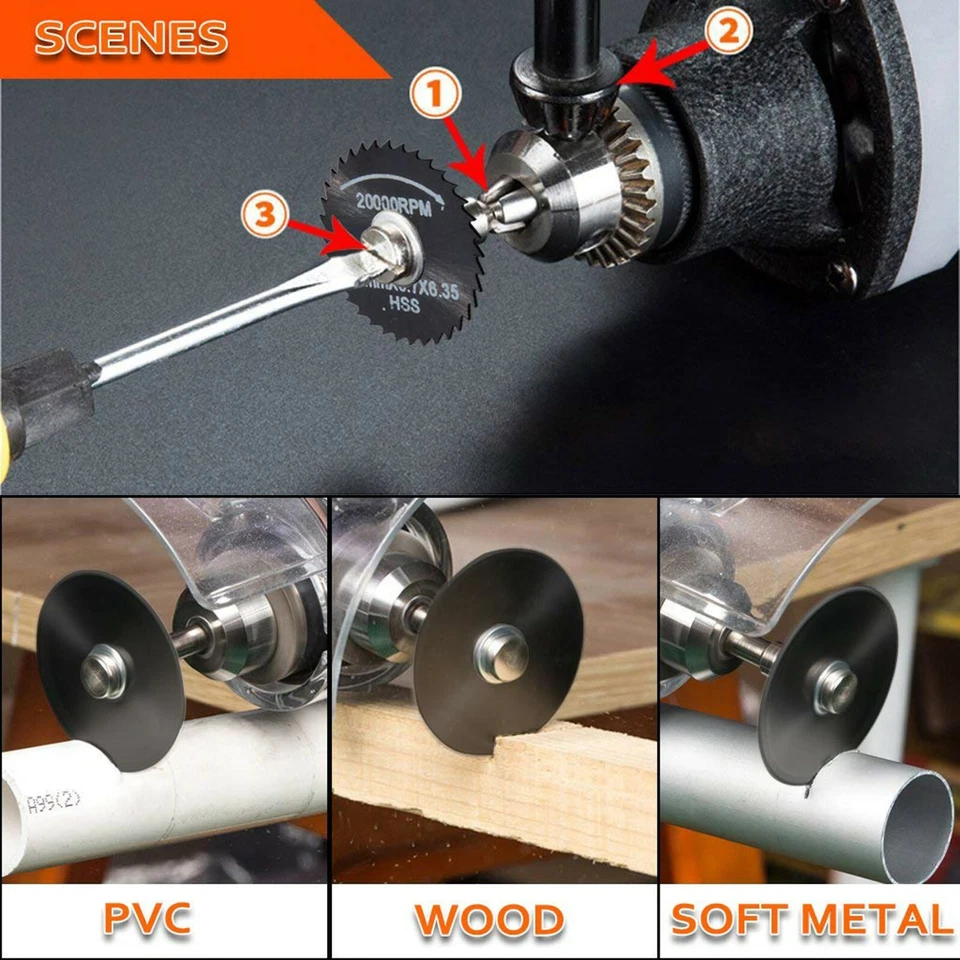 Juego de discos de sierra circular Dremel accesorio mini taladro herramienta giratoria hoja de corte de madera Foto 4 de 4