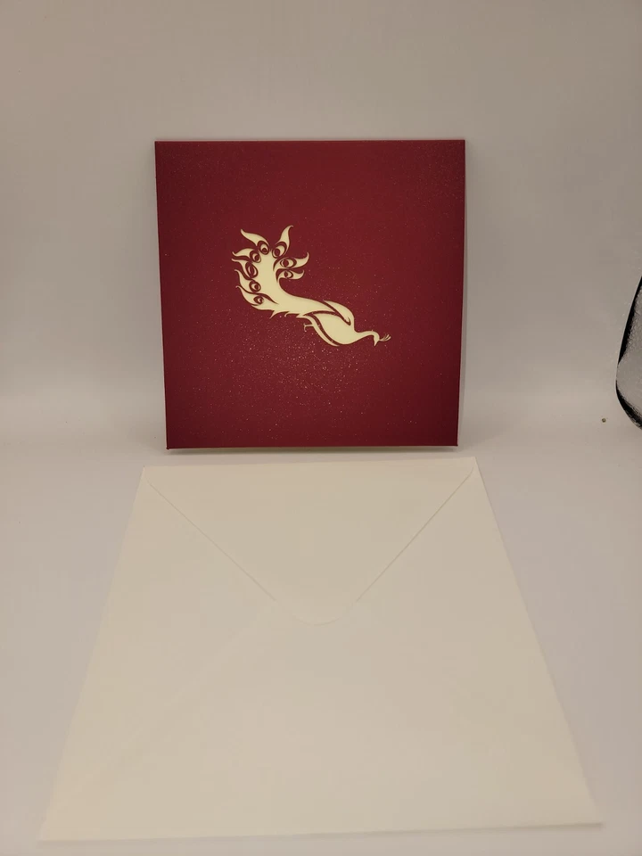 Pop Up Peacock Red/Blue Greeting Card  #60/61 - Image 2 of 4