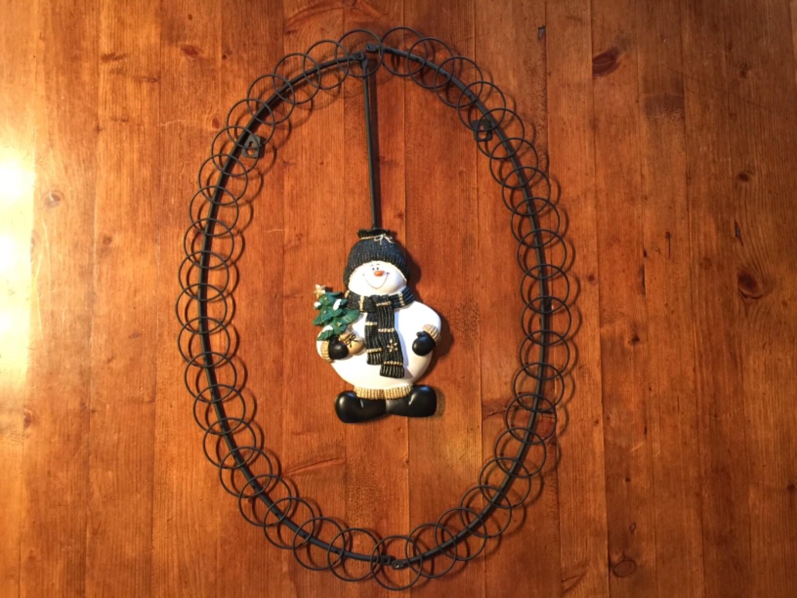 Snowman Christmas Card Holder for Hanging on a Wall or Door New Fab