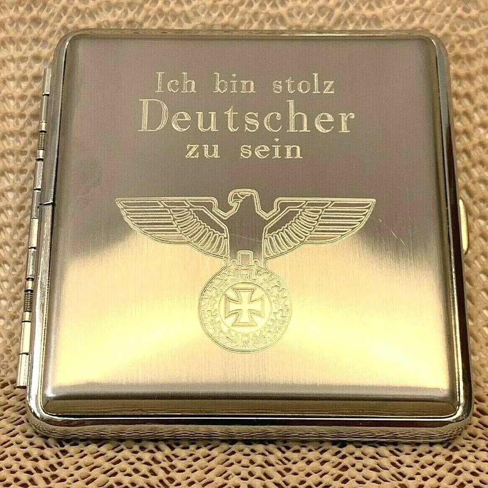 ICH BIN STOLZ DEUTSCHER ZU SEIN Reichsadler EK auf Zigaretten Etui METALL 85-100 - Bild 2 von 4