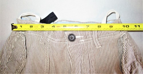 Gap Kids Boy's 8, Brown, White Pin Striped Shorts, Patches, Big Pockets - Picture 5 of 6