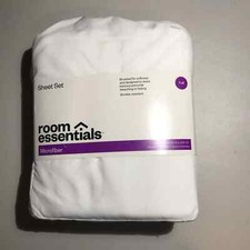 New Room Essentials Sheet Set Full Microfiber Solid Wrinkle Resistant White