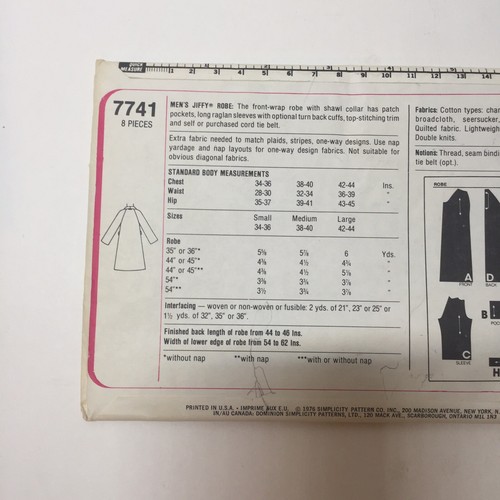 Vestido Jiffy para hombre Simplicity 7741 talla 38-40 - Imagen 3 de 3