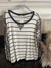 Bibi Leopard  Striped Women  s Top Size L