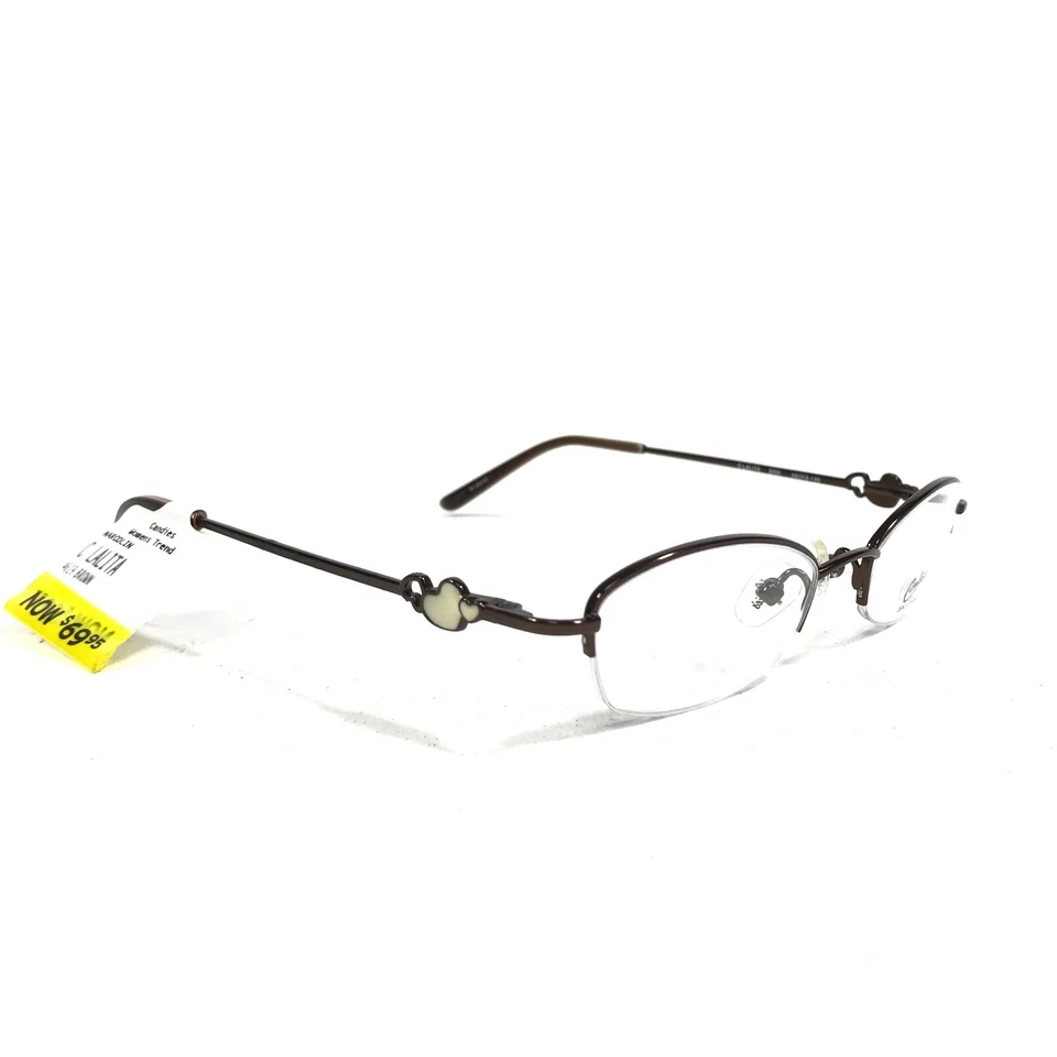 Candies C LALITA BRN Eyeglasses Frames Brown Round Half Rim 46-19-135 - Image 3 of 4