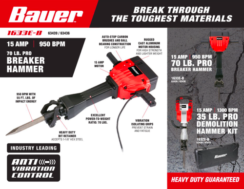 HOC JH70 15 AMP DEMOLITION JACK HAMMER 