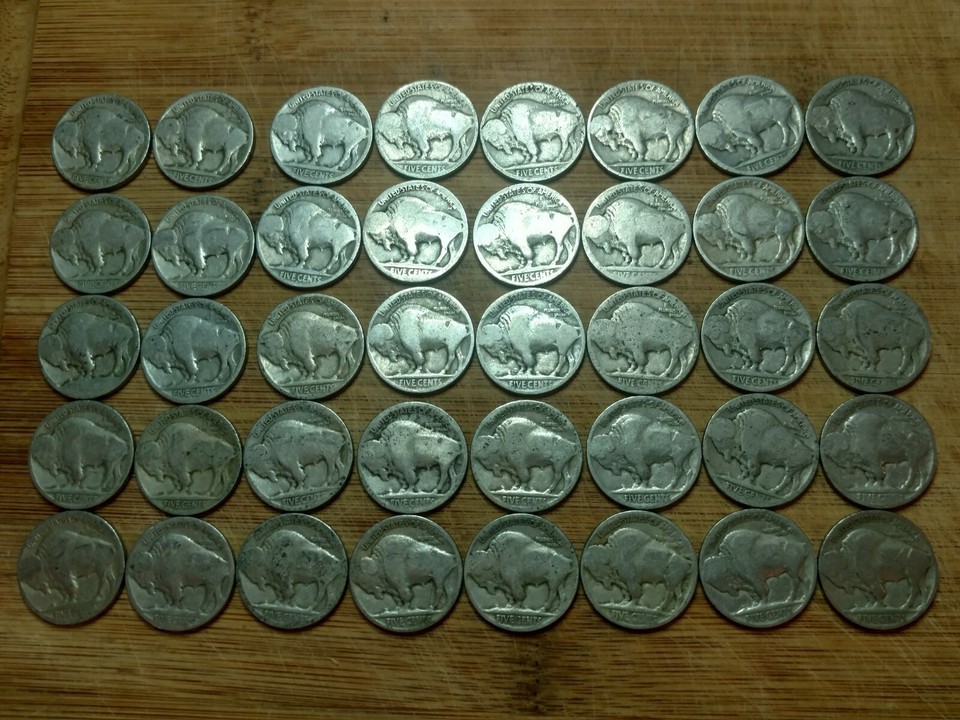 Buffalo nickel 40 coin roll dateless or unclear dates NO culls! eBay