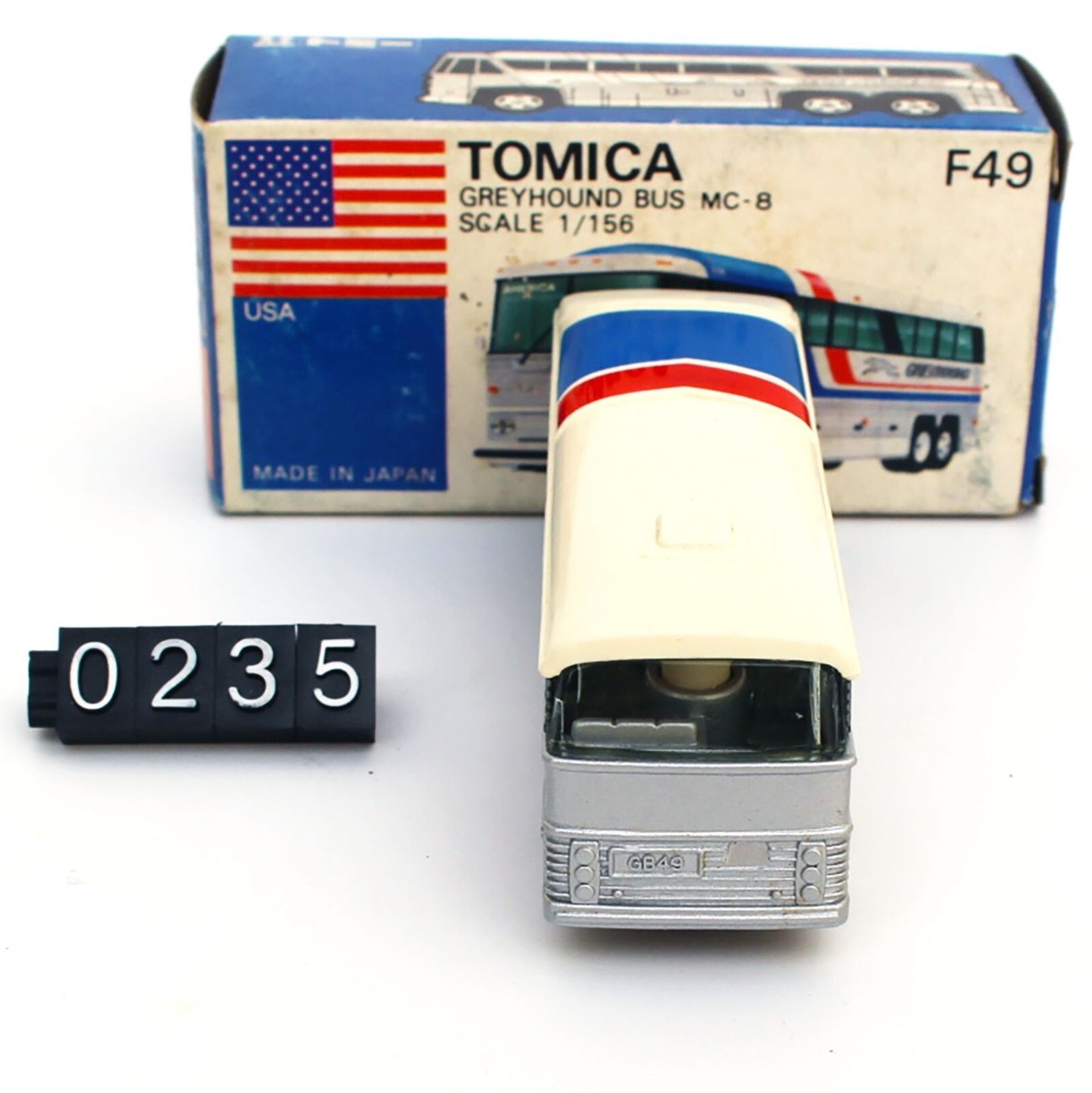 【MADE IN JAPAN】トミカF49・グレイハウンドMC-8 1/156 New Tomica F49 Greyhound Bus MC8 Scale 1/156 Made in Japan