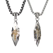 Adjustable Sweater Chain Wishing Stone Pendant Necklace Fashion Collar Necklace