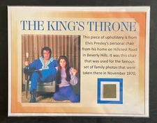 Elvis Presley Personal Owned & Used Chair Swatch - The King's Throne! Priscilla