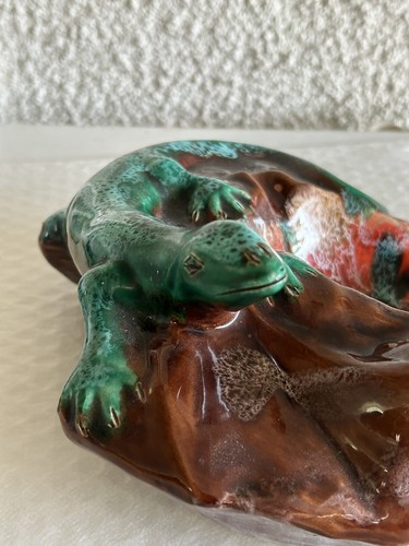 Vintage Cendrier, Vide Poche Vallauris Décor Lézard - Foto 12 di 19
