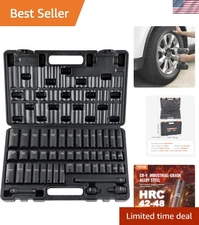 VEVOR Impact Sockets Set 48pcs 6-Point 3/8in Drive Bit Ratchet Tool Kit Case