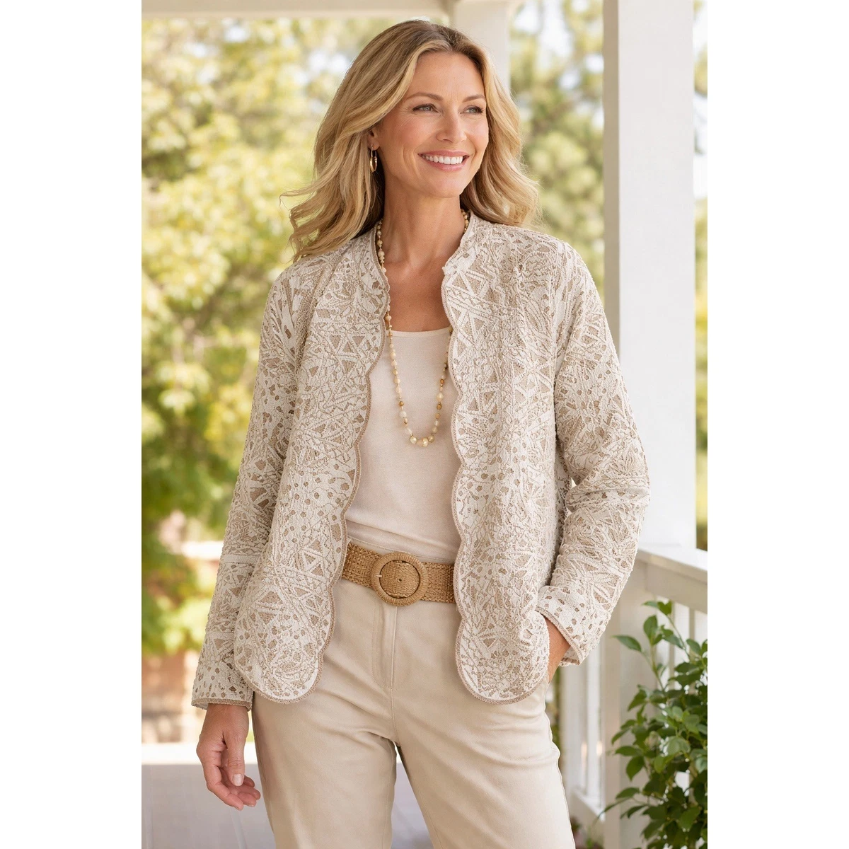 Veste Femme Tweed Coldwater Creek Taille L - Style Kimono Occasion Très Bon état