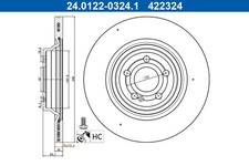 2x ATE Bremsscheibe 24.0122-0324.1 für MERCEDES GLE V167 C167 GLS X167 350 matic