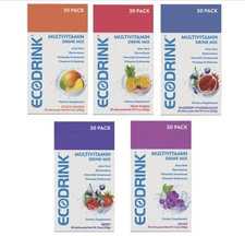 30 Packets Eco Drink EcoDrink Complete Multivitamin Electrolyt Mix Select Flavor