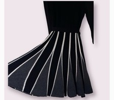 Art Deco Style A-Line Sweater Dress Spence Small