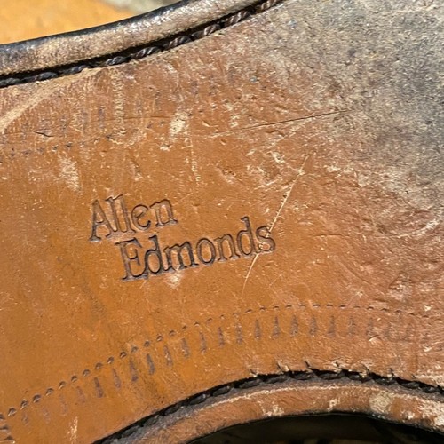 Allen Edmonds McClain Leather Black Wingtip Lace Up Shoe Mens 13 B - Picture 5 of 10