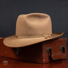 Vintage 1940s Royal Stetson Stratoliner Fur Felt Western Fedora Hat Camel 7