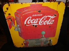ORIGINAL 1939 Coca-Cola Dispenser Porcelain Sign Soda Fountain Soda Pop IGN.