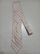 Calvin Klein Silk Tie Peach Pink Striped