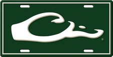 Drake Waterfowl Head Logo License Plate Made Of Cast Aluminum - Green