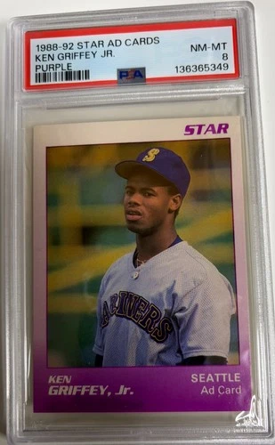 1988-92 Star Ad Cards Purple and Green Ken Griffey Jr. PSA 8 NM-MT