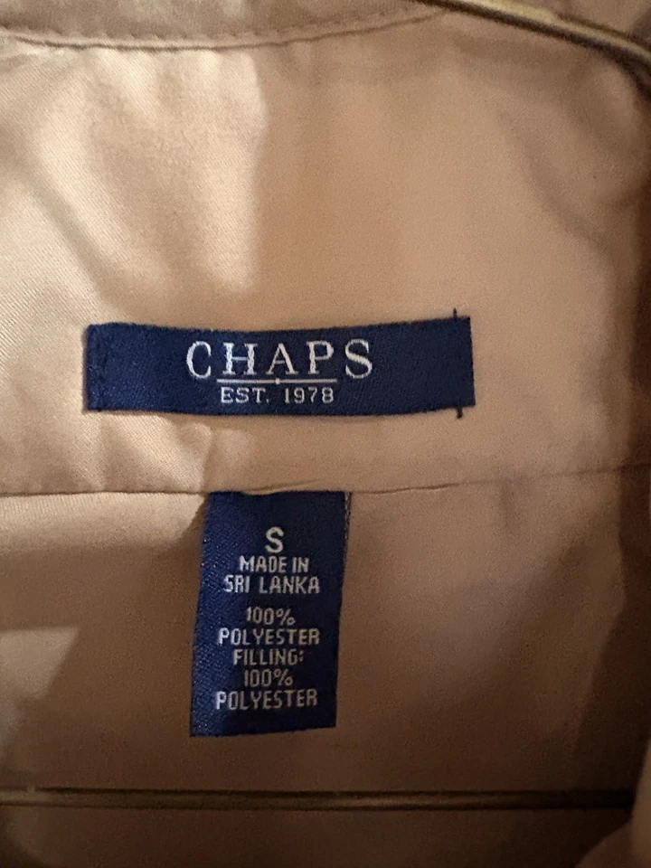 Chaps Vest Women’s Quilted  Zip Up Tan Size Small Pockets - Image 3 of 4