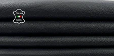 BLACK PEBBLE GRAINY Soft Italian Lambskin Leather hides skins 6+sqf 0.7mm #C6036