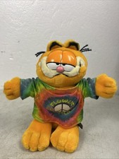 Dakin Garfield Out-Standing Flower Child Tie-Dye Shirt Plush w/ Tags 1998
