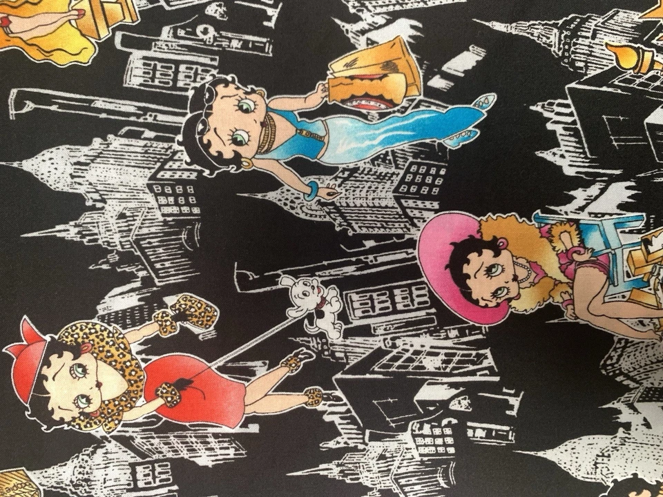 Hard to Find BETTY BOOP NEW YORK City Black 100% Cotton Fabric Sold BTHY - Image 2 of 4