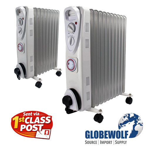 Oil Filled Radiator Heater 2Kw & 2.5Kw Portable Electric Thermostat / Timer