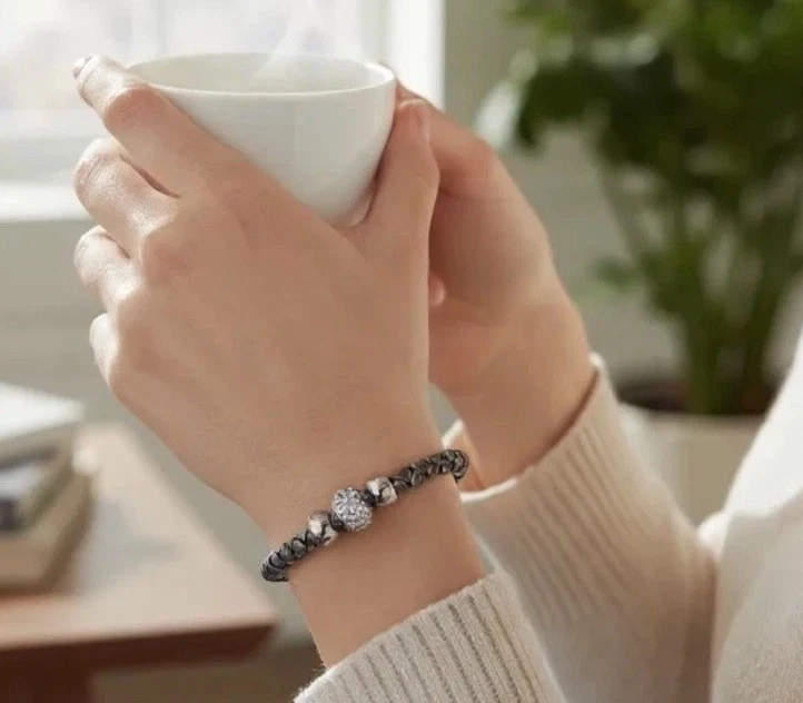 HENRI BENDEL серый серебряный змея кожаный браслет серебряная бусина магнитные R $148 - Изображение 3 из 4