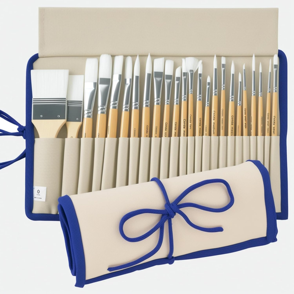 Pinselset - 24 StüCk Pinsel, Nylon Acrylfarben Pinsel Set, HöLzernen Griff Pinse-image