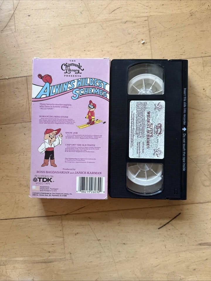 1986 Alvin And The Chipmunks Alvin's Wildest Schemes VHS Tape + Box - Image 2 of 4