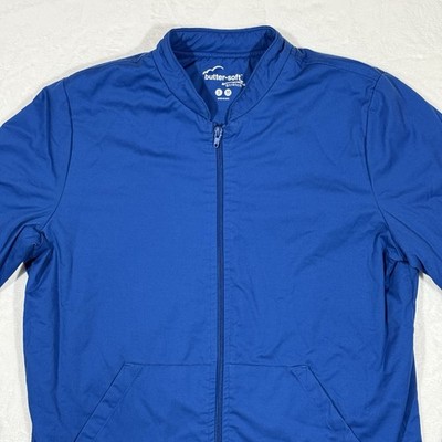 Uniform Advantage Butter-Soft Fleece Lined Scrub Jacket S/M Royal Blue
