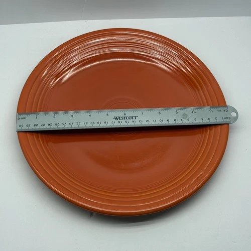 Vintage Fiesta Org Red Radioactive 12” Chop Plate HLC Unmarked Wet Foot