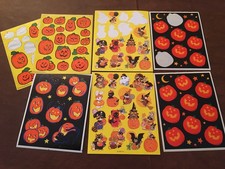 VTG 80s Halloween Stickers LOT Pumpkin Black Cat Costume Animals Hallmark AGC