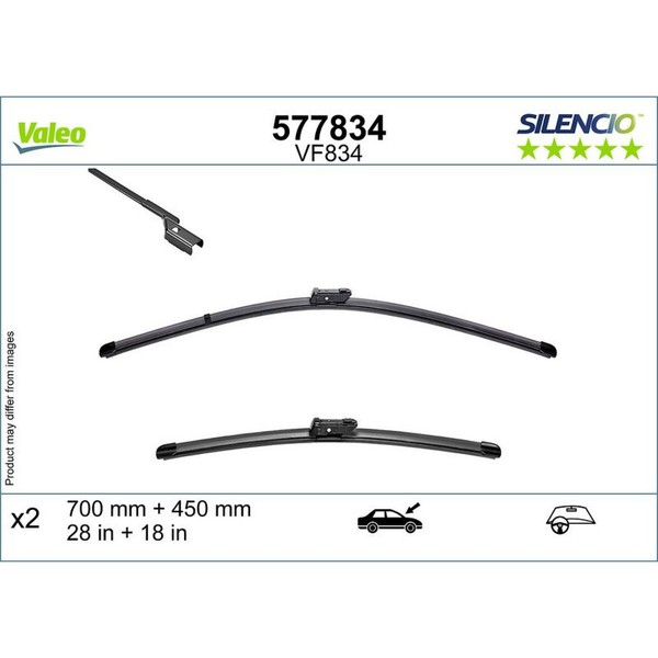 Valeo 577834 Wischblatt FüR Skoda Audi VW Enyaq ID 4 ID 5 Q4 5AZ 5AC E21 E39-image