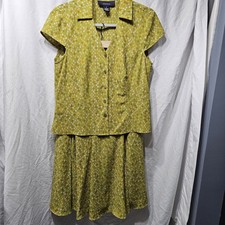 Jones Wear vintage 90s Y2K matching skirt nwt sz 4 top sz 6 set midi green