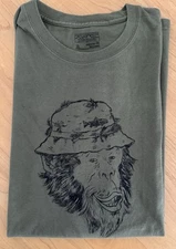 PATAGoNIA Men's XL Fish Monkey  SS T-Shirt Fatigue Green Worn 1x HTF Chango