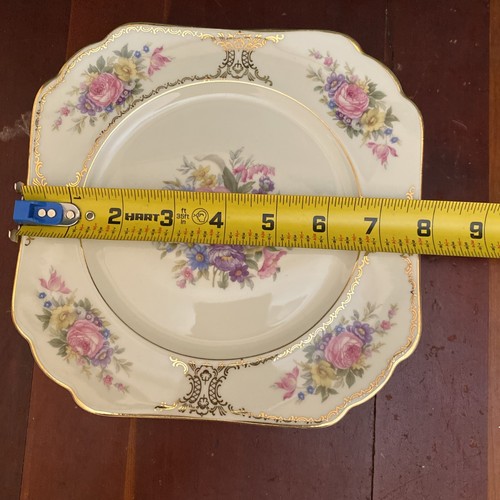Heinrich H&C Lady Louise Square Salad Plate Vtg Replacement Floral & Gold Art - Picture 2 of 24