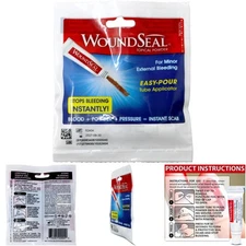 Wound Care Powder Stops Bleeding 4 Count Hydrophilic Polymer Safe for All