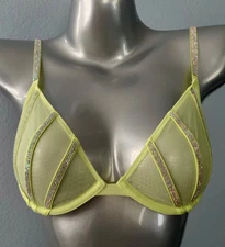 Victoria's Secret Nwt Very Sexy Unlined Low Cut Demi Bra Shine Strap Lime Green