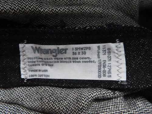 Wrangler Jeans Men 36x30 Black Straight Leg Cowboy Cut Western Denim USA 13MWZPB - Picture 5 of 10