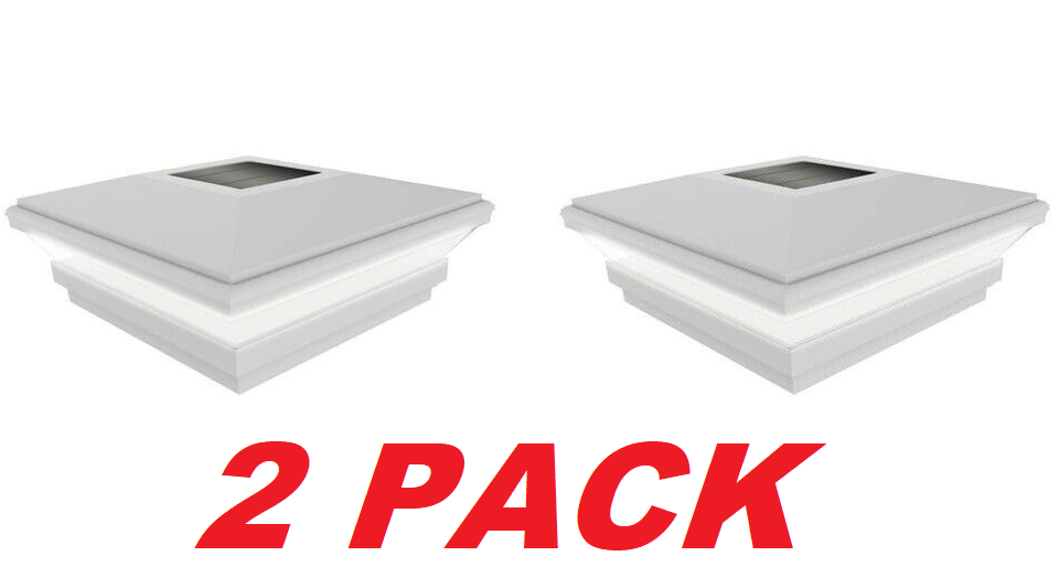 Barrette 5" x 5" Vinyl SolarPowered Light Contemporary Fence Post Cap