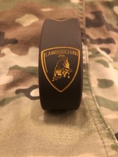 2x Lamborghini Leather Tone: Chocolate , Silicone Bracelet 1  Wide
