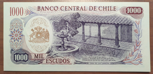 CHILE 1000 ESCUDOS S/F (1967-1975) P 146 SC UNC - Foto 2 di 2
